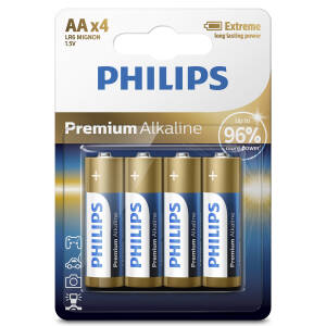 Baterii Philips Premium Alkaline AA 4-blister