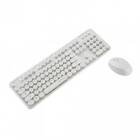 Kit tastatura  cu mouse Serioux Retro light 9910WH, wireless 2.4GHz, US layout, multimedia Alba