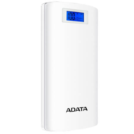 Acumulator extern ADATA P20000D, 2xUSB, LED, 20000 mAh, White