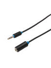 Cablu prelungitor audio Serioux, jack Stereo 3.5mm tata - jack Stereo 3.5mm mama, 3m, negru