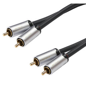 Cablu audio Serioux Premium, 2 porturi RCA - 2 porturi RCA, 3m, negru