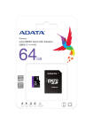 Card de memorie ADATA Premier, MicroSDXC, 64GB, UHS-I, Class10 + Adaptor