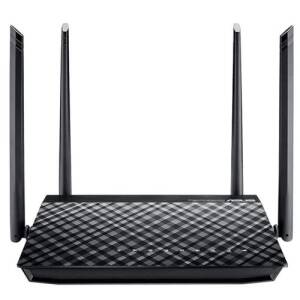 Router Wireless ASUS RT-AC57U, Gigabit, Dual Band, 1200 Mbps, 4 Antene externe (Negru)