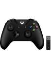 Controler wireless Microsoft Xbox cu adaptor pentru PC, Negru