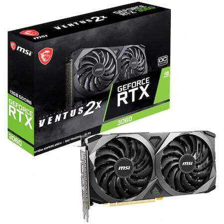 Placa video MSI GeForce RTX 3060 VENTUS 2X OC, 12GB GDDR6, 192-bit