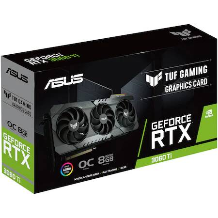 Placa video ASUS TUF Gaming GeForce RTX 3060 Ti OC, 8GB GDDR6, 256-bit