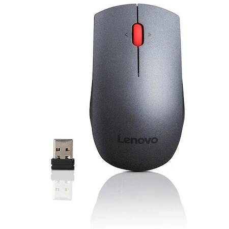 Mouse wireless Lenovo, 1600 dpi, Negru