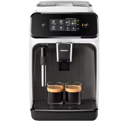 Espressor automat Philips EP1223/00 Seria 1200, 1500W, 15 bar, sistem clasic de spumare, 2 bauturi, Alb