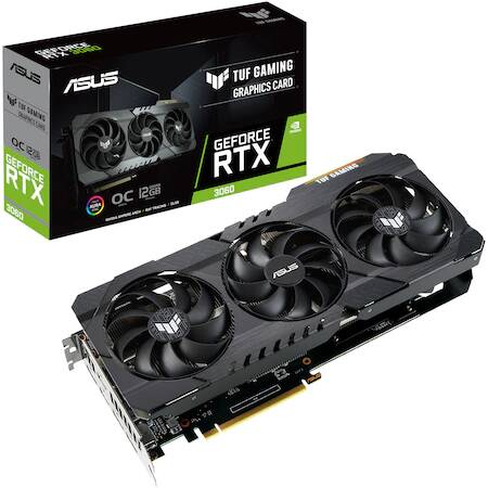 Placa video ASUS TUF Gaming GeForce RTX 3060 V2 OC LHR, 12GB GDDR6, 192-bit