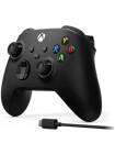 Controller Wireless Microsoft Xbox, Black + cablu USB Type C, 1V8-00015