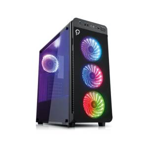 CARCASA SPACER - Gaming, Middle Tower, ATX, "TITAN", Fara Sursa, Sticla Securizata, 4 X Fan, USB 2.0 X 2, USB