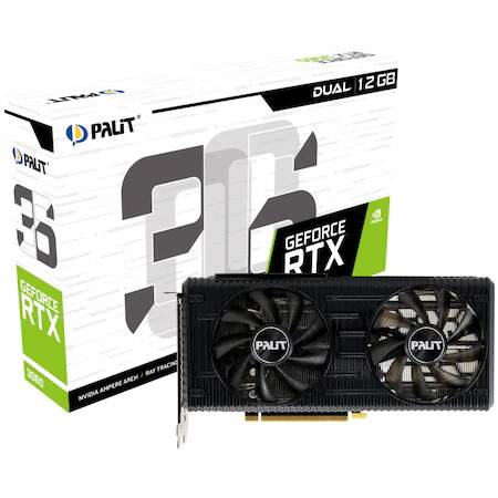Placa video Palit GeForce® RTX™ 3060 Dual, 12GB GDDR6, 192-bit LHR