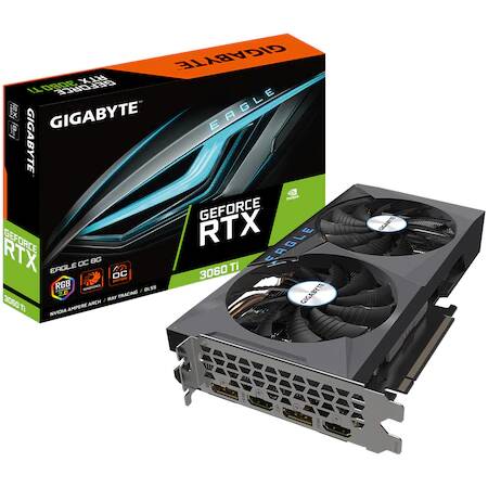 Placa video Gigabyte GeForce RTX 3060 Ti EAGLE OC 2.0 LHR, 8GB GDDR6, 256-bit + Sursa MSI MPG A650GF, 80 PLUS® Gold, 650W, ARGB, PFC Pasiv