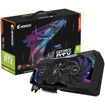Placa video Gigabyte AORUS GeForce RTX 3080 MASTER, 10GB GDDR6X, 320-bit, LHR