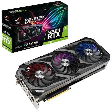Placa video ASUS ROG Strix GeForce RTX 3060 Ti OC V2, 8GB GDDR6, 256-bit