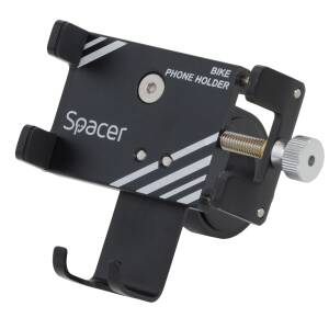 Suport bicicleta Spacer SPBH-METAL-BK pentru smartphone, fixare de ghidon, metalic, cheie de montare, Negru