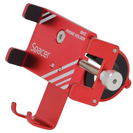 Suport bicicleta Spacer SPBH-METAL-RED pentru smartphone, fixare de ghidon, metalic, cheie de montare,Rosu