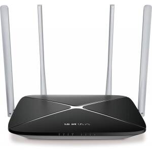 Router wireless MERCUSYS AC12G, AC1200, Gigabit, Dual-Band, Negru
