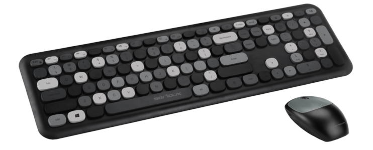 Kit wireless tastatura + mouse Serioux Colourful, negru