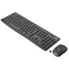 Kit wireless tastatura si mouse Logitech MK295 Silent, layout US INTL, Negru