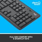 Kit wireless tastatura si mouse Logitech MK295 Silent, layout US INTL, Negru