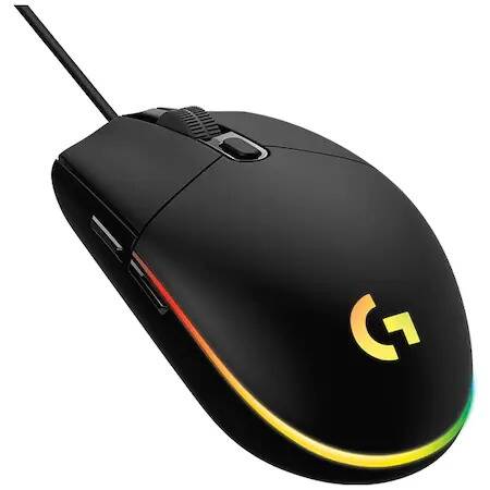 Mouse gaming Logitech G102 Lightsync, 8000 dpi, RGB, Negru