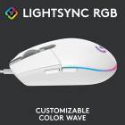 Mouse gaming Logitech G102 Lightsync, 8000 dpi, RGB, Alb