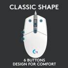 Mouse gaming Logitech G102 Lightsync, 8000 dpi, RGB, Alb