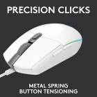 Mouse gaming Logitech G102 Lightsync, 8000 dpi, RGB, Alb