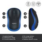 Mouse Logitech M185, USB, Albastru