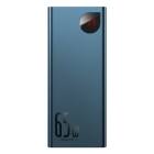 Powerbank Baseus Adaman Metal 20000mAh PD QC 3.0 65W 2 porturi USB, 1 port USB-C, 1 port micro USB, Albastru