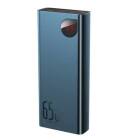 Powerbank Baseus Adaman Metal 20000mAh PD QC 3.0 65W 2 porturi USB, 1 port USB-C, 1 port micro USB, Albastru