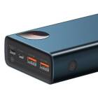 Powerbank Baseus Adaman Metal 20000mAh PD QC 3.0 65W 2 porturi USB, 1 port USB-C, 1 port micro USB, Albastru