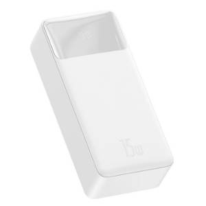 Baterie externa Baseus, Bipow PPDML-K02, Display digital, 30000 mAh, 15W, USB, Tip-C, microUSB, Alb