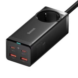 Încărcător Baseus GaN3 Pro wall charger / powerstrip 2xUSB + 2xUSB-C + AC, 100W (NEGRU)