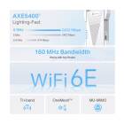 Range Extender RE815XE Wi-Fi6E Mesh AXE5400 2.4, 5 si 6 TriBand 4antene 1port Gigabit Alb