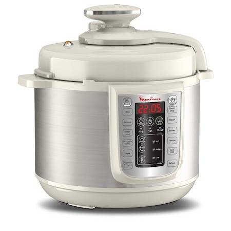 Oala sub presiune electrica Moulinex CE505A10 One Pot, 1200 W, 6 L, 25 de programe, pastrare la cald, Alb