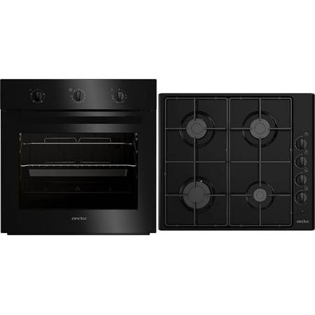 Pachet Cuptor incorporabil Arctic AROSC21130BD, 71 l, 4 programe, AquaDropClean, Grill, Timer + Plita incorpor