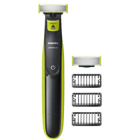 Aparat de barbierit si tuns barba Philips OneBlade QP2520/30, 3 piepteni, 1 lama, Acumulatori, Negru/Verde