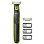 Aparat de barbierit si tuns barba Philips OneBlade QP2520/30, 3 piepteni, 1 lama, Acumulatori, Negru/Verde