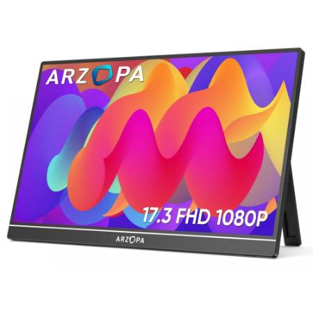 Monitor portabil Arzopa 17.3inch 1080p sRgb Fhd Hdr Ips Hdmi Usb C Type C difuzor dual foarte subtire