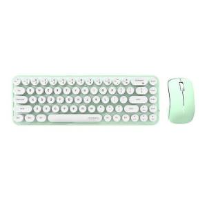 Set tastatura si mouse wireless BEAN, MOFII, 2.4 G, Verde, Alb