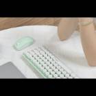 Set tastatura si mouse wireless BEAN, MOFII, 2.4 G, Verde, Alb