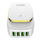 Incarcator de perete cu functie de lumina de noapte LDNIO A4405, 3x USB, 22W (alb)