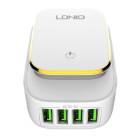 Incarcator de perete cu functie de lumina de noapte LDNIO A4405, 3x USB, 22W (alb)