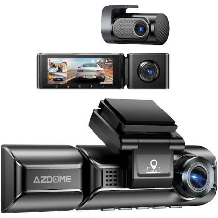 Camera auto de bord AZDOME M550 Pro cu 3 canale 4K, WiFi 5G, WDR Night Vision, 150°, ecran IPS 3.19", GPS, aplicatie dedicata, G-sensor si monitorizare parcare
