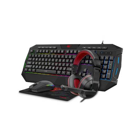 Set Gaming 4in1 Havit GAMENOTE KB675CM căști + tastatură + mouse + mouse pad