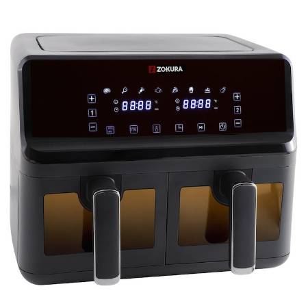 Friteuza dubla cu aer cald, 8 L, 1350 +1350 W  Zokura