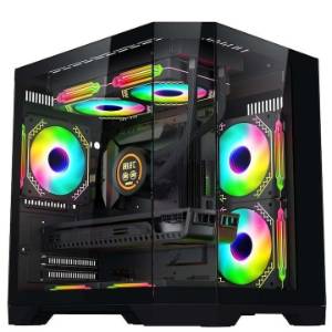 Sistem LuxuryCube GAMING PROLIGHT® Procesor Intel® i5-12400F 4.4GHz, 32GB RAM DDR4, 1TB SSD, VIDEO Nvidia RTX 4060 8GB, Windows 11 Pro, WiFi, Racire Lichid, Negru