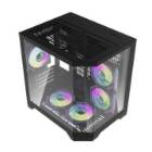Sistem LuxuryCube GAMING PROLIGHT® Procesor Intel® i5-12400F 4.4GHz, 32GB RAM DDR4, 1TB SSD, VIDEO Nvidia RTX 4060 8GB, Windows 11 Pro, WiFi, Racire Lichid, Negru